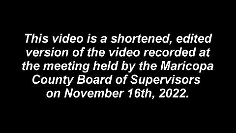 Maricopa County BOS Meeting - 11/16/2022 - public comment