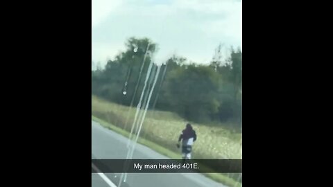 Pedestrian Walking In Highway 401