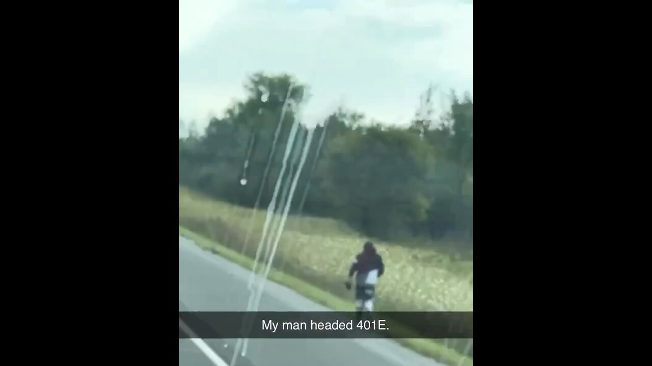 Pedestrian Walking In Highway 401