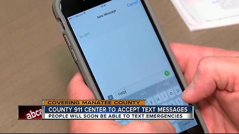 Manatee Co. 911 call center will soon begin to accept text messages