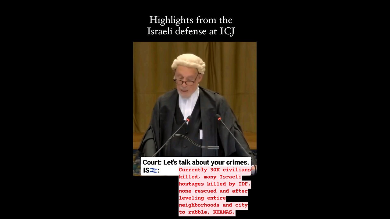 israeli highlignt reel for defense at ICJ Genocide trial.