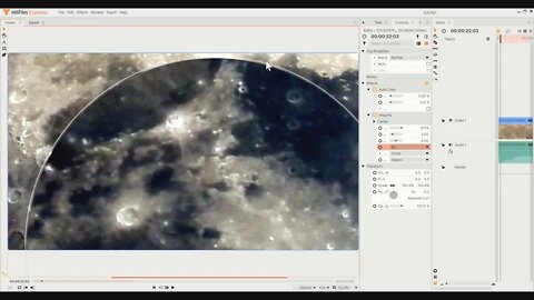 Let's take a closer look at Menelaus Crater with HitFilm Express Editor