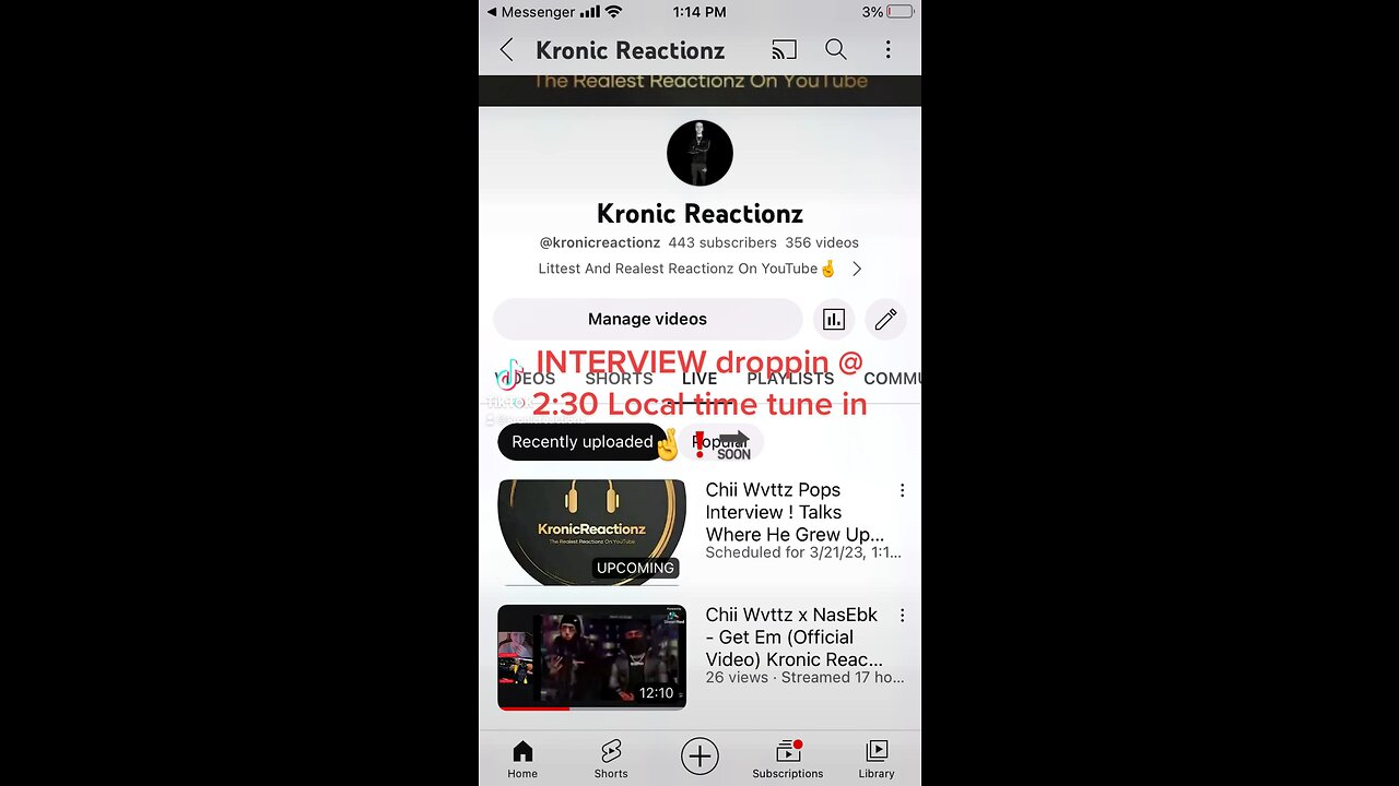 Chii Wvttz Pops Interview Out Now Go Subscribe To My YouTube - Kronic Reactionz 🤞💯❗️