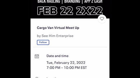 If you missed the first cargo van virtual meet here is the next opportunity (This was fun last time)