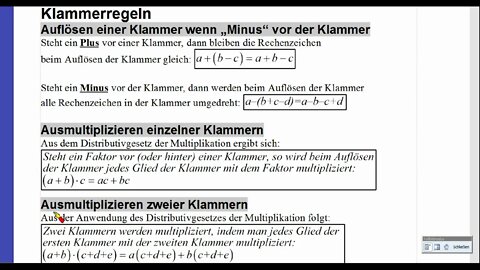 Vorkurs Mathematik ►Lektion 120 ►Klammerregeln