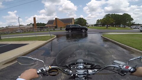 Crossing the Pond In My Church Parking Lot.