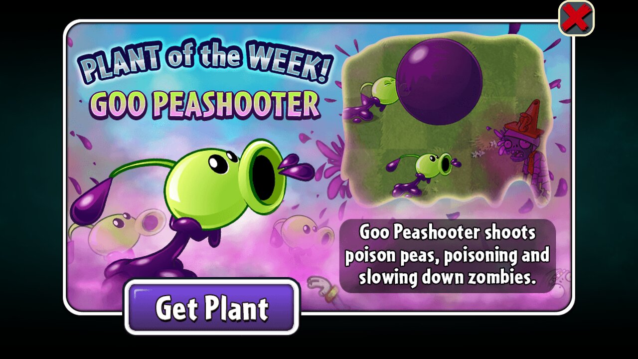 Plants vs Zombies 2 - Penny's Pursuit - Seedium Plant Showcase - Goo Peashooter - July 2023