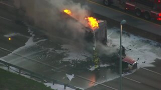 Truck fire closing all lanes on Florida's Turnpike south at Boynton Beach Blvd.