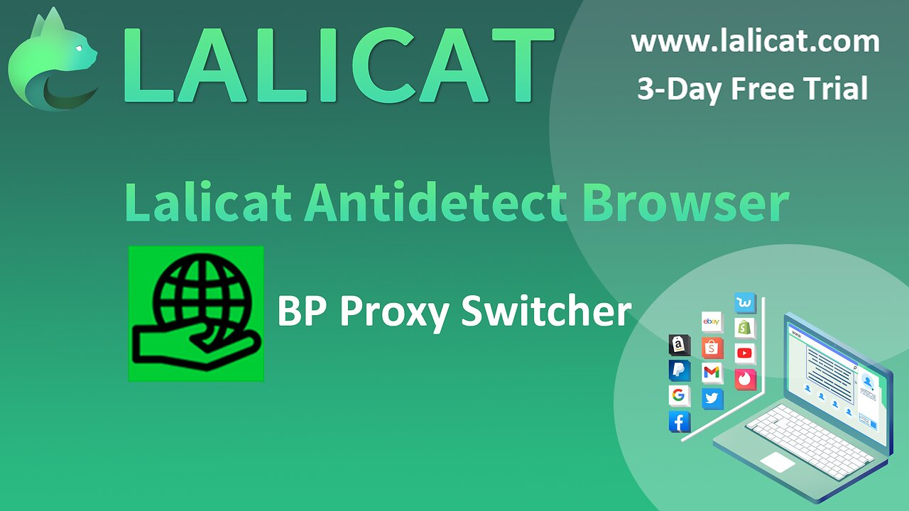 BP Proxy Switcher Chrome Extension Settings on Lalicat Virtual Browser