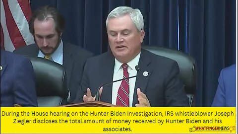 During the House hearing on the Hunter Biden investigation, IRS whistleblower Joseph Ziegler