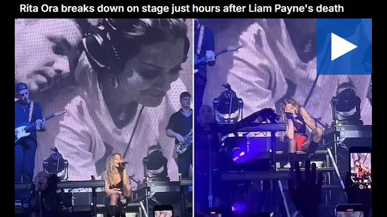 Rita Ora breaks down on stage just hours after Liam Payne's death