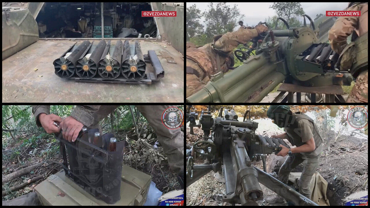Russian 2B9M Vasilek self-loading mortar in combat use on the Ukrainian battlefield