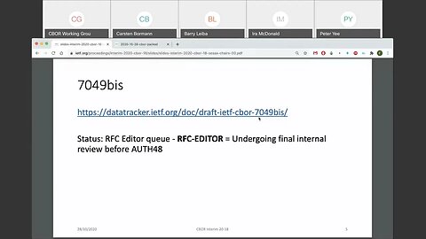 CBOR WG Interim Meeting 2020 10 28