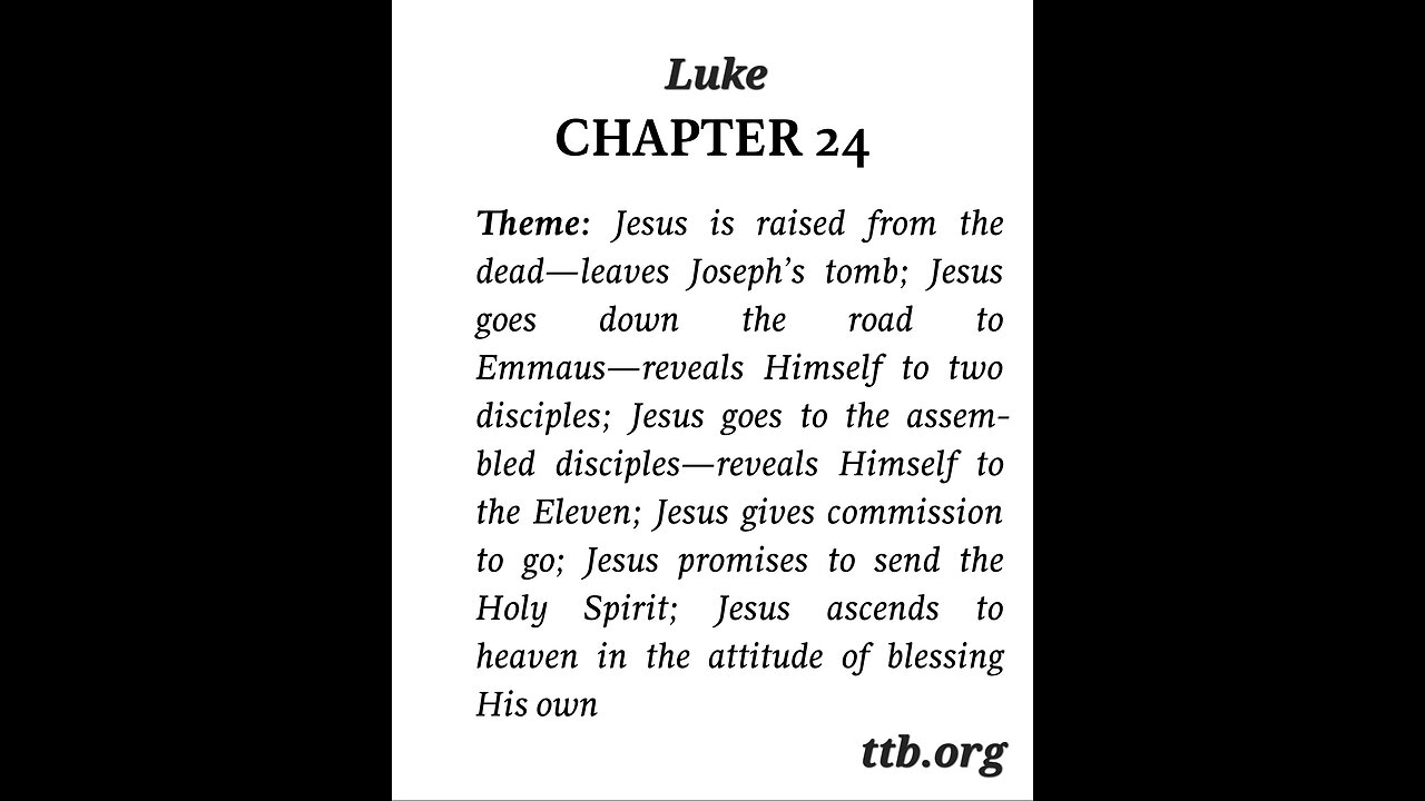 Luke Chapter 24 (Bible Study)