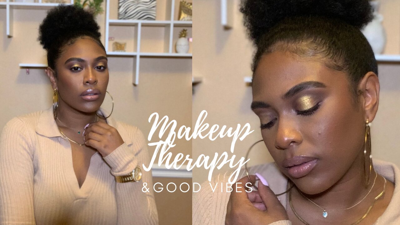 GRWM + MAKEUP THERAPY + Brown Skin + Good Vibes + Music | Nenerenae Love