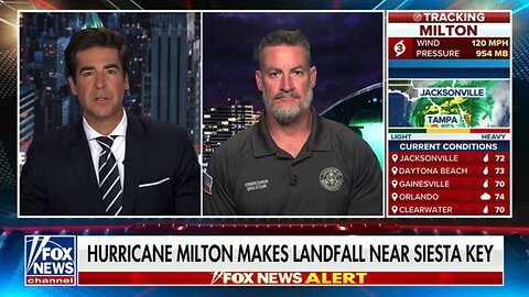 Joining Jesse Watters Primetime to Discuss Hurricane Milton Making Landfall Near Siesta Key