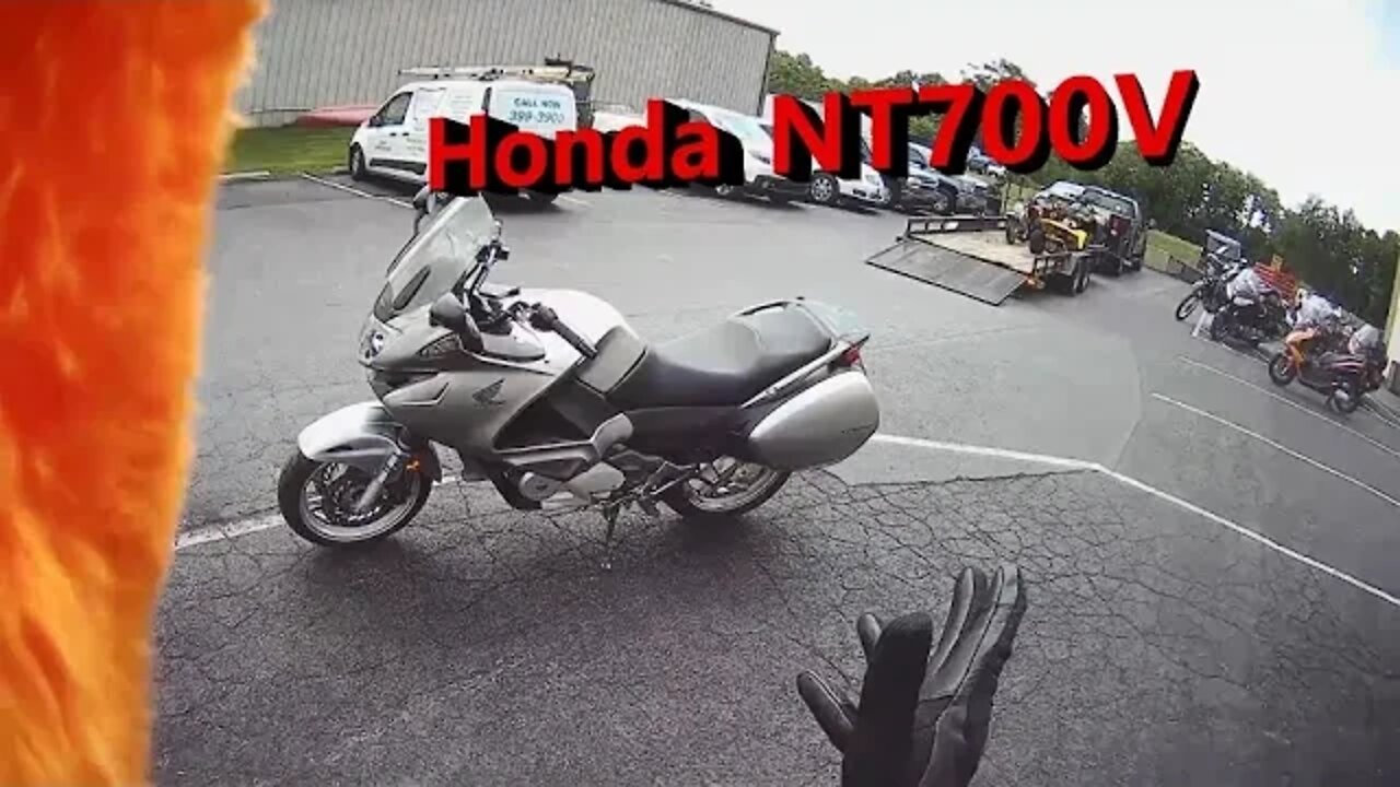 Test riding a Honda NT700V Sport touring Motorcycle