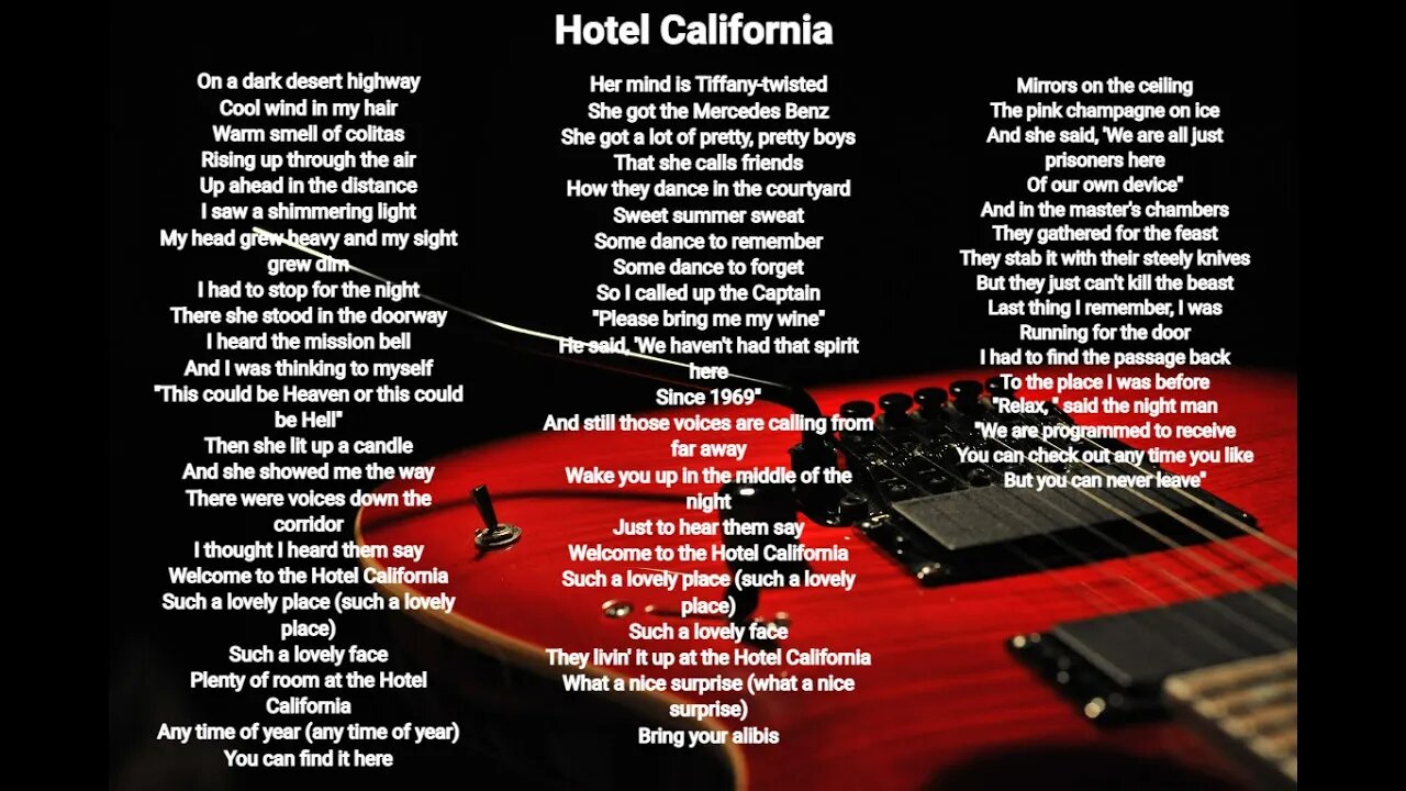 Hotel California - Eagles lyrics