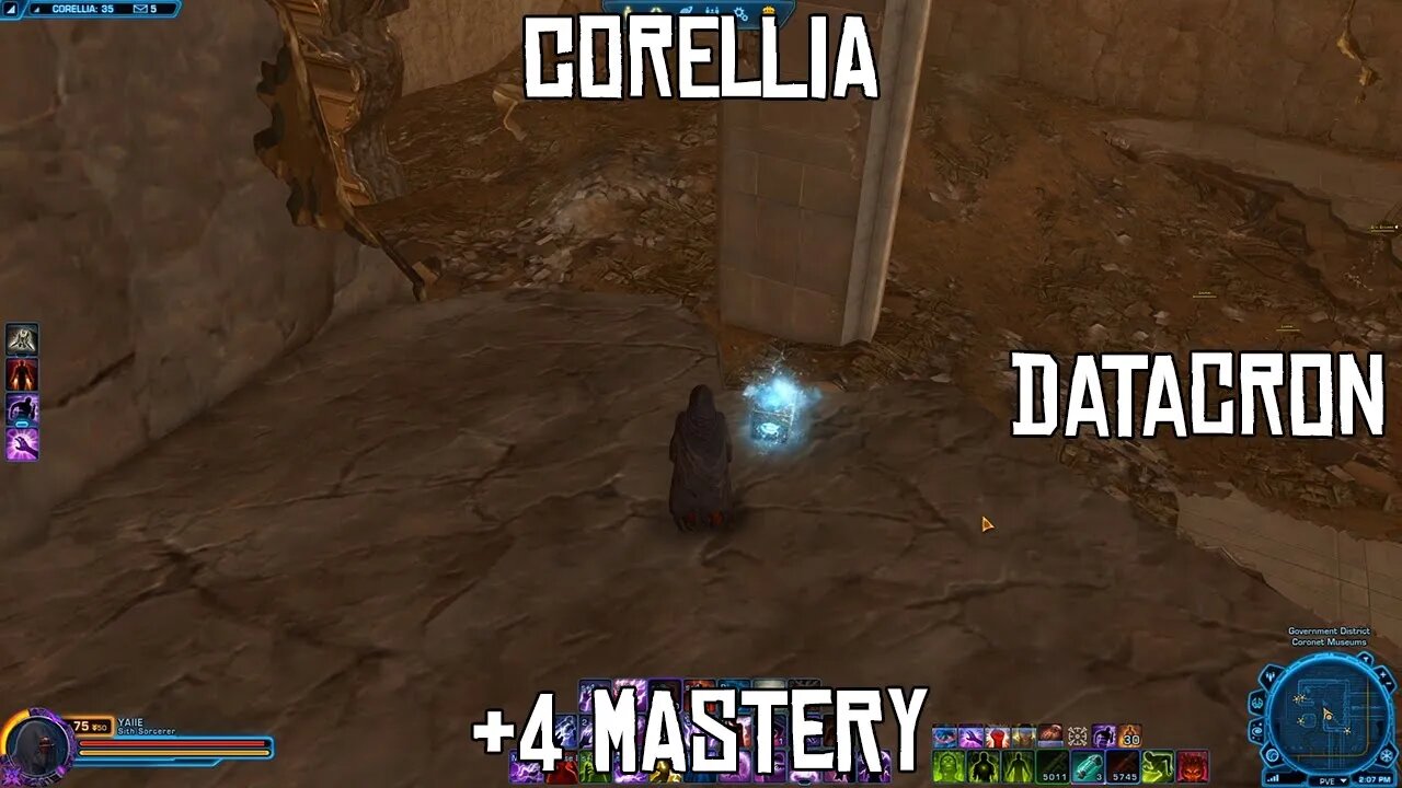 SWTOR Corellia Datacron | + 4 Mastery (Formerly Aim) #5 of 7 - Tutorial / How to Guide