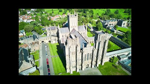 Wells Cathedral Charity Abseil Scaffolding in Place