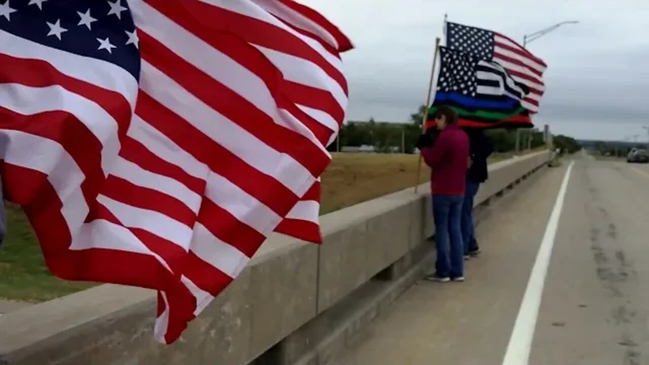 September 10 2022. Cold and Windy Flag Waving.