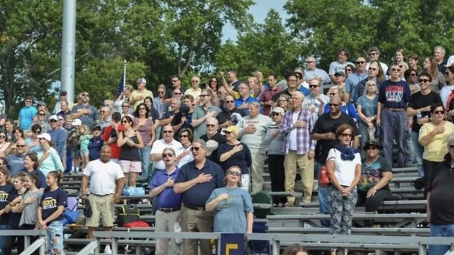 Watch College Football Fans, Players Sing National Anthem When PA System Malfunctions