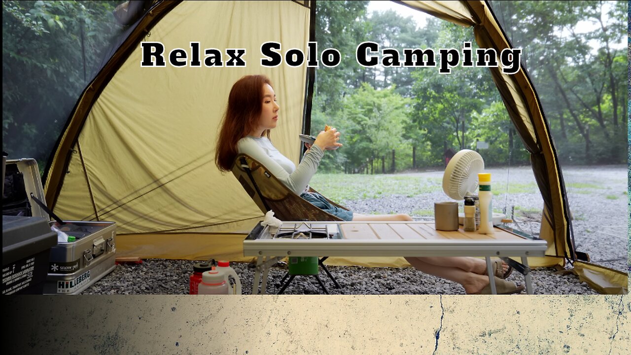 Camping in the Rain Rainstorm Enjoying Relax Solo Tent Shelter Camping Rain ASMR