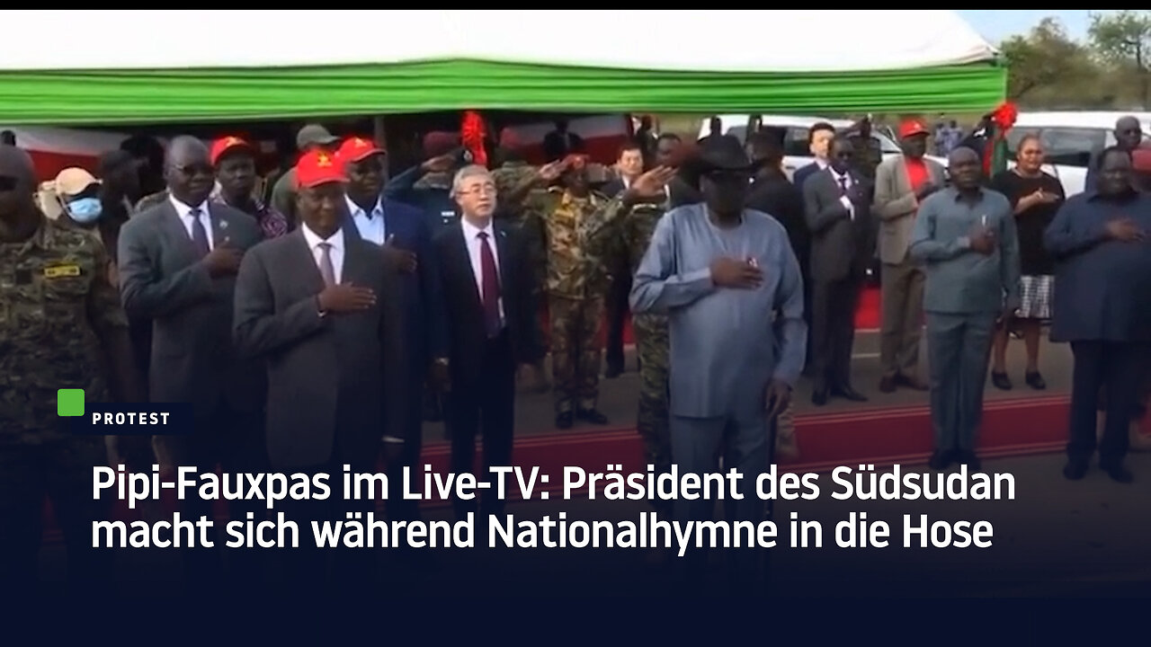 Pipi-Fauxpas im Live-TV: Präsident des Südsudan macht sich während Nationalhymne in die Hose