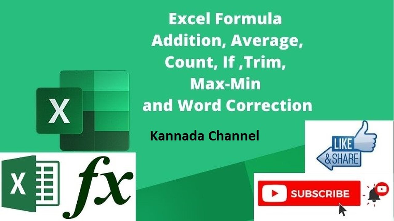 How to Calculate The Addition| Average| Count| If |Trim |Max-Min in Excel full Tutorial