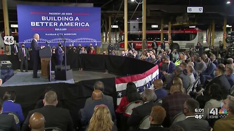 Biden addresses Kansas City infrastructure, new bill in speech