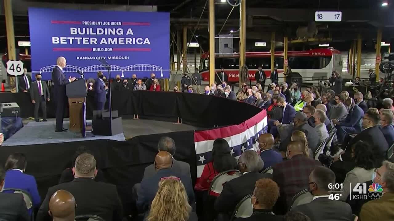 Biden addresses Kansas City infrastructure, new bill in speech