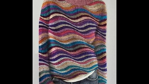 Casual Loose Ombre Acrylic Woman Sweater, Color Multicolor, Women Clothing Online