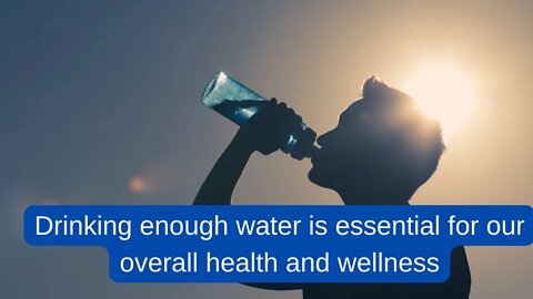 Drinking enough water is essential for our overall health and wellness