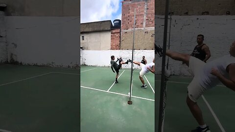 Bloqueio no futetênis! #futebol #futevôlei #futmesa #futemesa #futetenis #futevolei