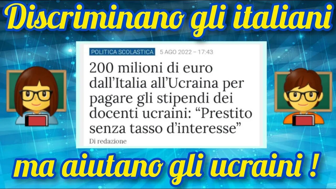 L'Italia pagherà gli stipendi agli insegnanti ucraini!