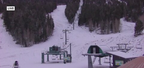 Fresh snow on Lee Canyon near Las Vegas