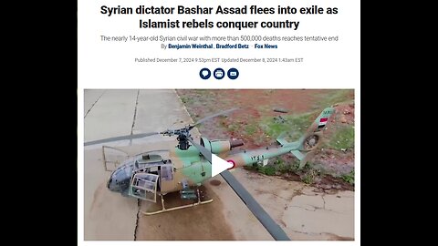 Syrian Govt Overthrown Bashar Al Assad Flees Country in Exile