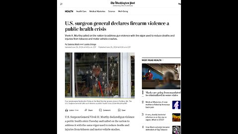 US Surgeon General declares gun violence public health crisis