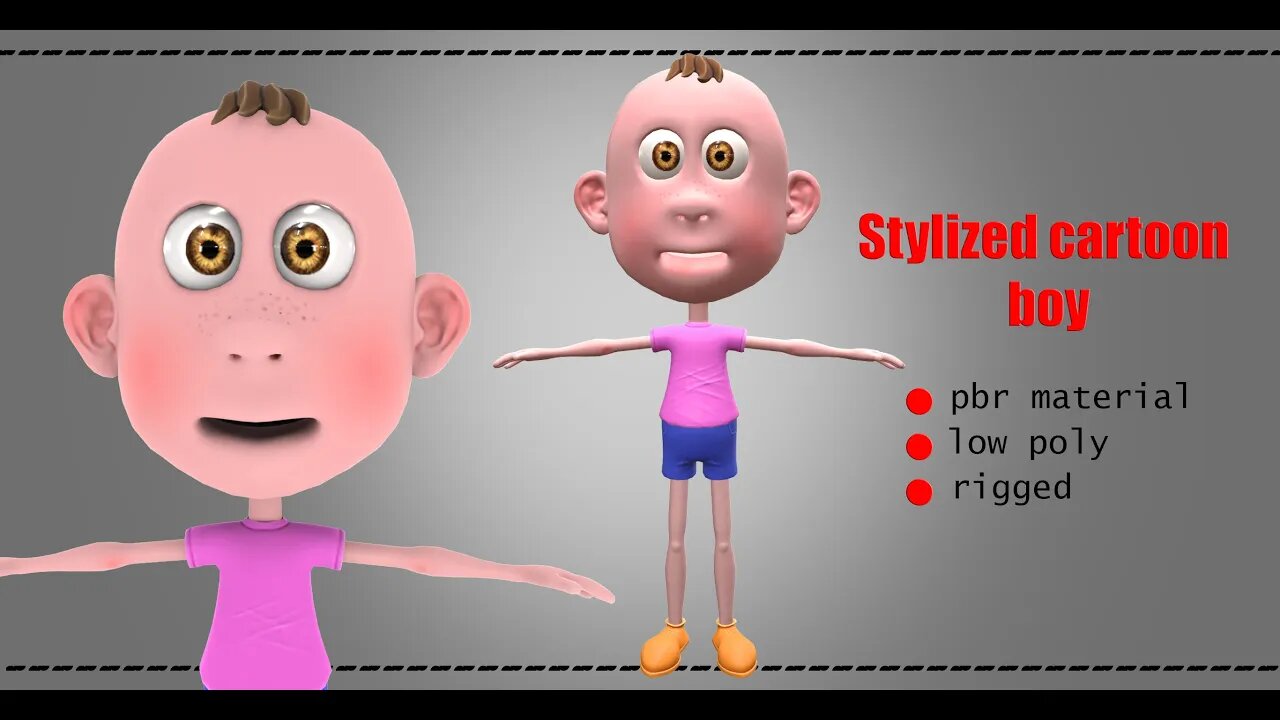 Stylized cartoon character