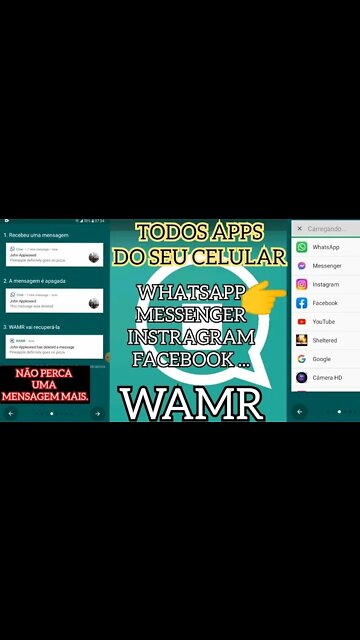 Como ver mensagens apagadas do whatsapp Messenger instragram e facebook.