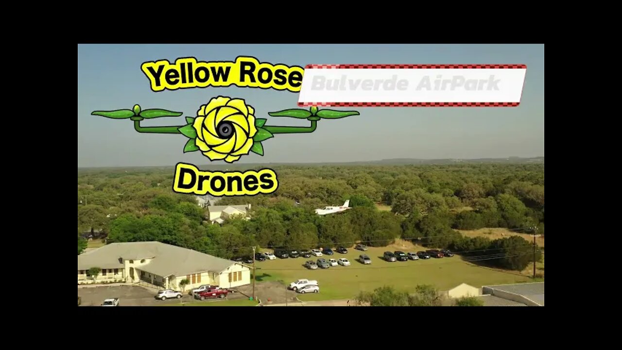 Close Up Drone View of Bulverde Airpark as Airplanes Land - Anderson Aviation TX - Authorized Flight