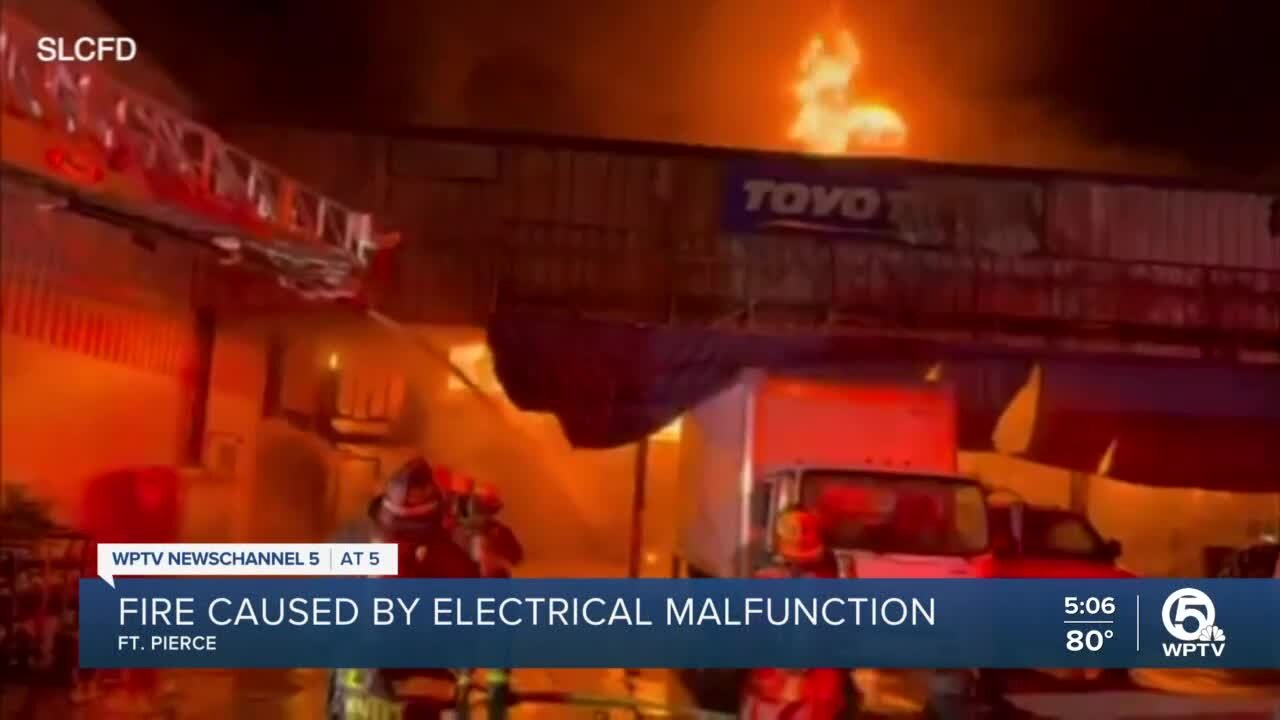 Fort Pierce-area business damaged by early-morning fire