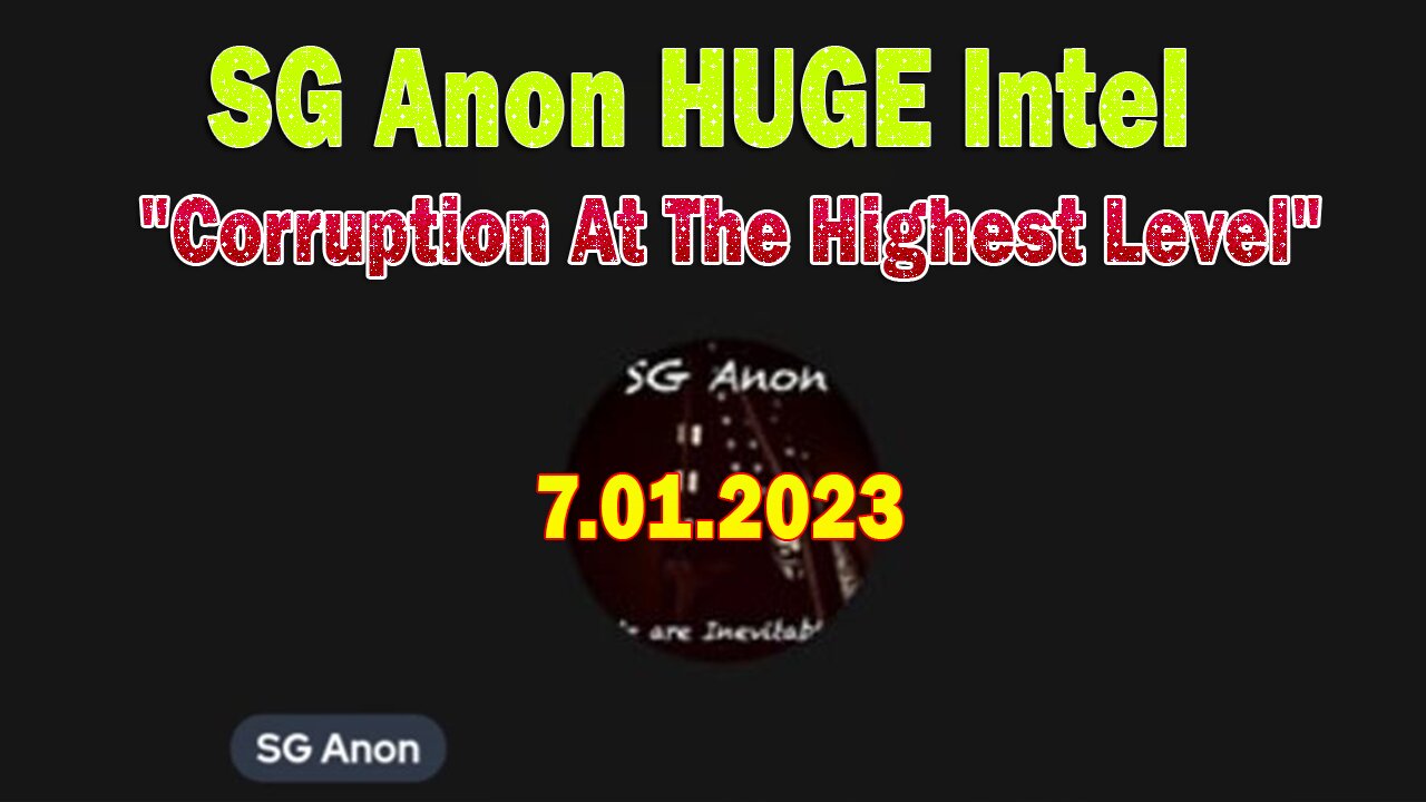 SG Anon HUGE Intel: "Corruption At The Highest Level"