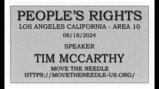 People's Rights presents - Tim McCarthy - Move the needle - 08/18/2024