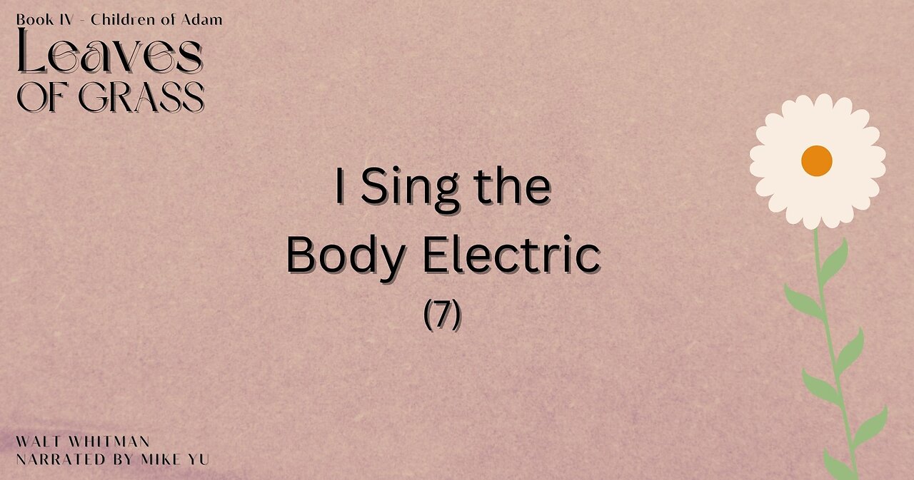 Leaves of Grass - Book 4 - I Sing the Body Electric (7) - Walt Whitman