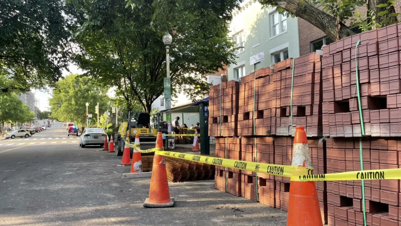 BRICKS DELIVERED TO WA DC STREETS BEFORE PROTESTS