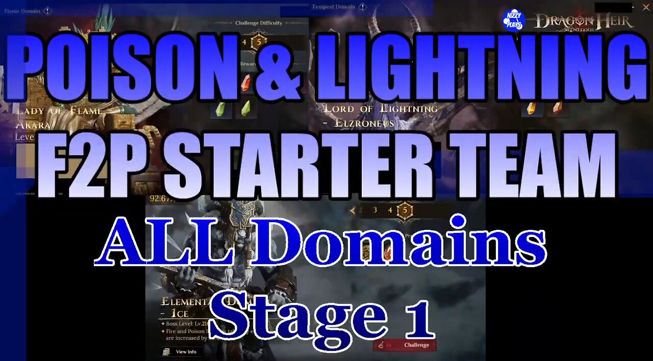 ⚡⚡Season 2 F2P Poison & Lightning Stater Team - for Elemental Domains ⚡⚡ Dragonheir Silentgods