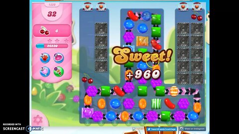 Candy Crush Level 1320 Audio Talkthrough, 1 Star 0 Boosters