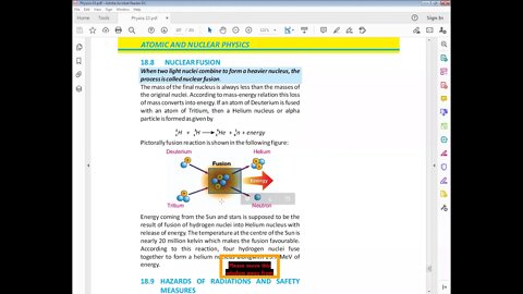 PHYSICS Class 10th CH#18Half life and its measurement+Nuclear fusion