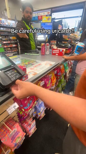 This man has a credit card scanner!